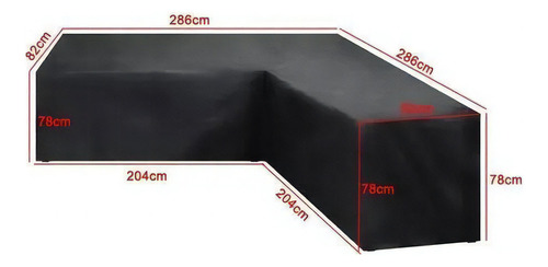 Funda de sofá L impermeable 286/286x82x78 cm