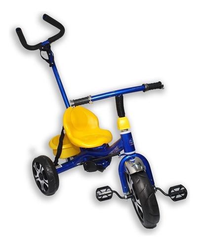 Triciclo Infantil Para Niños Caño Reforzado Direccionable Color Azul