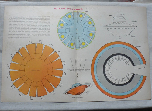 Plato Volador Para Armar Lamina Billiken Decada 1960 