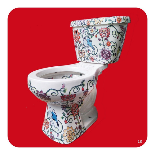 Imagen 1 de 4 de Wc Sanitario Taza + Tanque Cerámica Tipo Talavera Blanco M10