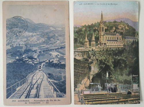 5 Postales Antiguas De La Ciudad De Lourdes Francia