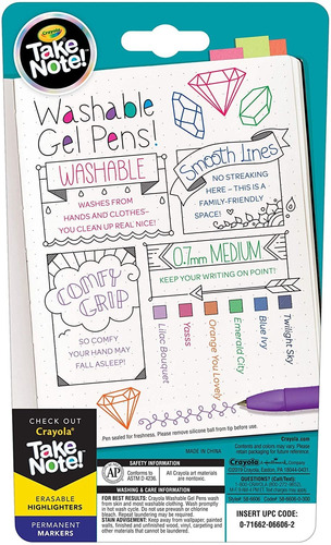 Crayola Bolígrafos De Gel Lavables En Tonos De Joyas, Sumini