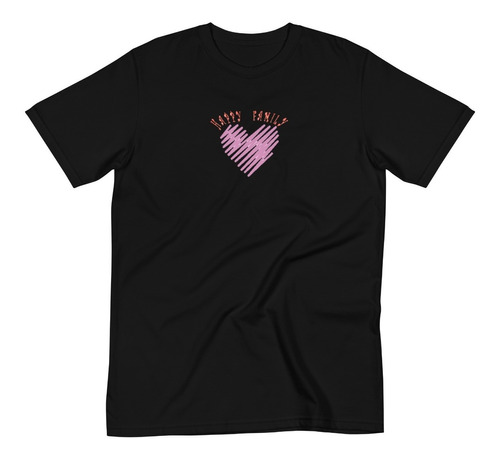 Playera Love Happy Family Corazon Rosa Marcador. Familia