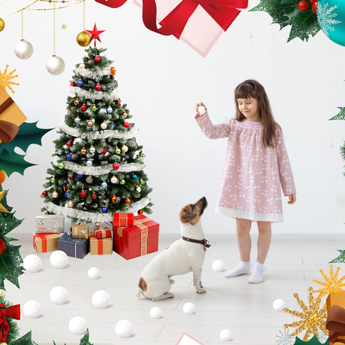 Juego De 50 Bolas De Nieve Falsas Para Interiores Navidad 3