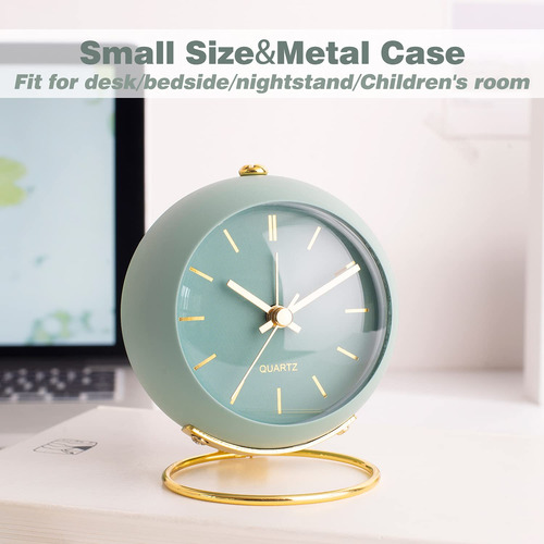 Reloj Despertador Ayrely Analógico Retro Silencioso Verde