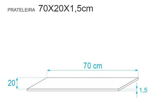 Imagem 3 de 7 de Prateleira 70 X 20cm Branca Suporte Invisível