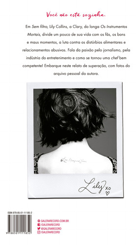 Sem filtro, de Collins, Lily. Editorial Galera, capa mole em português, 2017