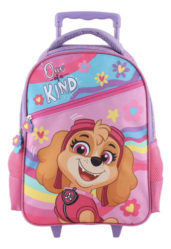 Mochila Escolar Ruedas Paw Patrol Skye Lonchera Y Estuche Color Rosa