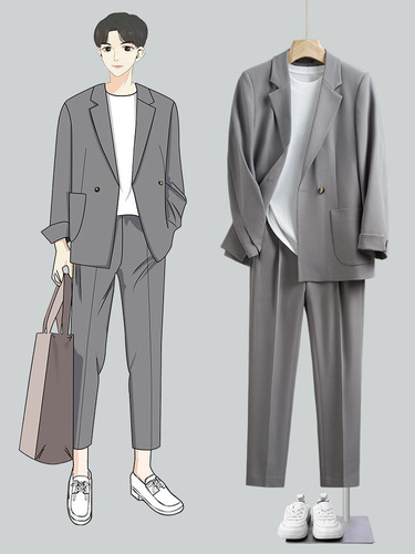 Nuevo Trajes De Hombre Moda Slim Cut Japón (pantalones Y )