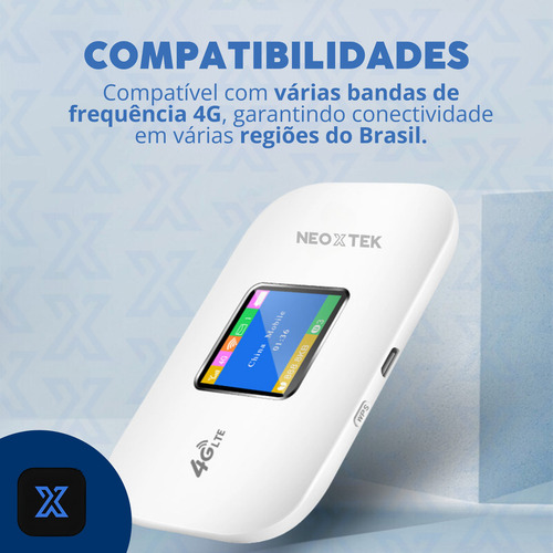 Modem Roteador 4g Chip Sim Portátil Wifi Desbloqueado Para Todas As Operadoras Internet Sem Fio Rápido Estável Compacto Leve Via 3g E 4g Suporte Multiusuário Wifi Seguro Neoxtek