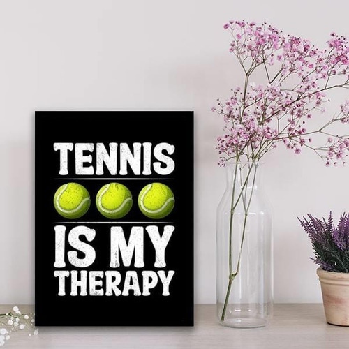 Quadro Tennis Is My Therapy 33x24cm - Com Vidro Preta