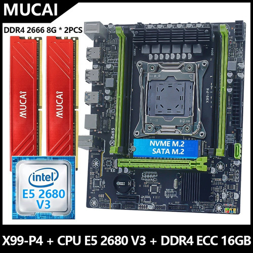 Combo Tarjeta Madre Mucai X99 Con Xeon V2680v3 +16g Ddr4