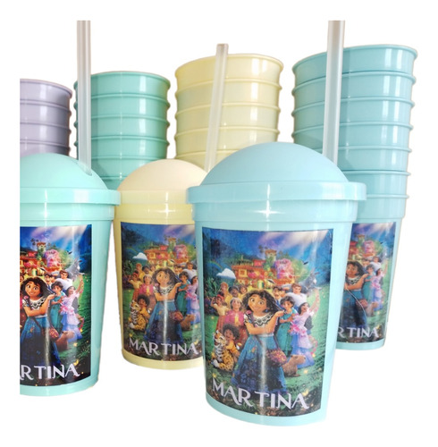 Souvenir Niños 25 Vasos Milkshake Personalizados Encanto