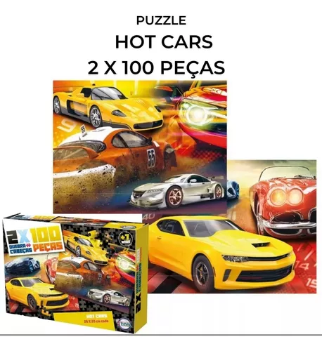 Jogo quebra-cabeça kids carros 100 pçs - toia em Promoção na