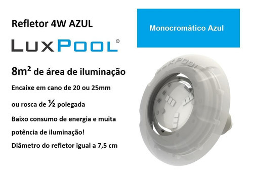 Kit Iluminação Led Piscina Com 6 Leds Azul + Fonte 12v 127/220V