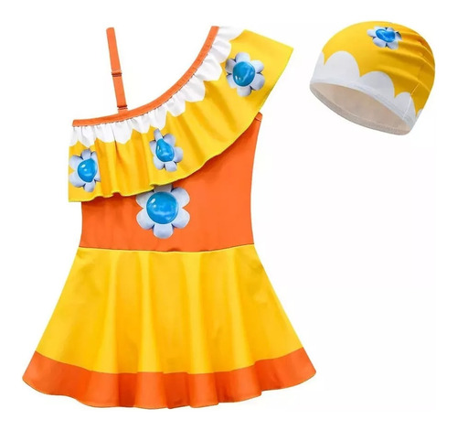 Traje De Baño Princesa Peach Super Marios Bros Niña