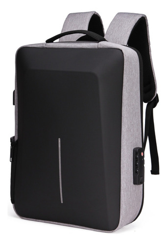 Mochila Para Notebook Executiva Impermeável C/ Usb Antifurto Cor Cinza Modelo 2