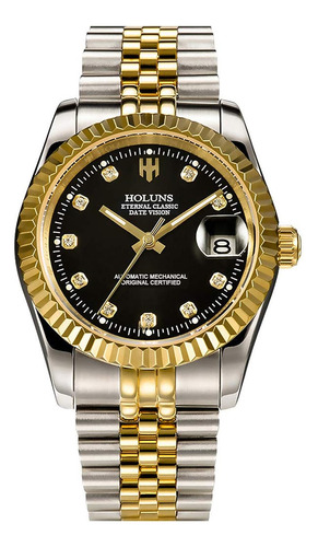 Holuns Mens Full Gold Watch Automatic Mechanical Gilded