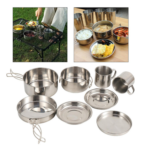 Juego De 8 Utensilios De Cocina Para Acampar, Vajilla Para .