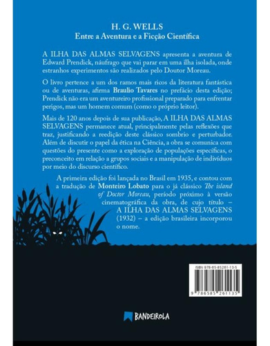 A Ilha Das Almas Selvagens, De Wells, H. G.. Editorial Bandeirola, Capa Mole, Edição 2024-11-18 00:00:00 Em Português