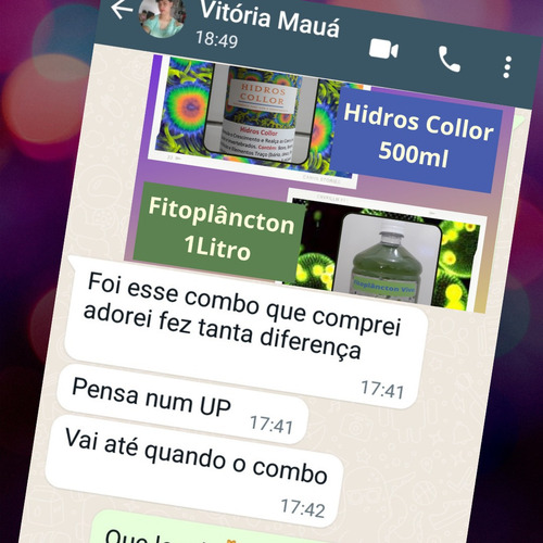 500ml Fitoplâncton + 500ml Hidros Collor