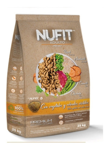 Imagen 1 de 2 de Alimento Croquetas Para Perro Adulto Nufit By Nupec 25 Kg