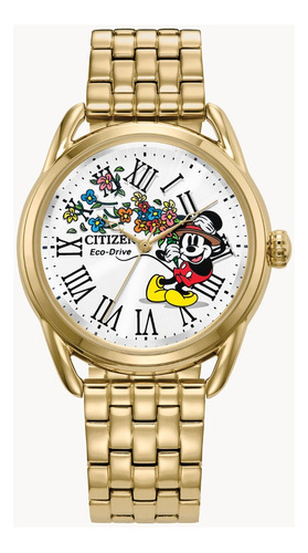 Reloj Citizen Fe7093-57w Dorado Disney Mickey Mouse