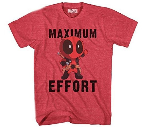Marvel Deadpool Chibi Maximum Effort Camiseta Para Hombre