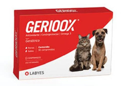 Suplemento em comprimidos Labyes Línea Senior Gerioox com ômega 3 para cão/gato todas as idades todos os tamanhos en blister de 120 unidades