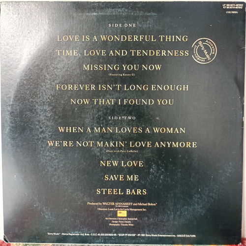 Lp Michael Bolton Time, Love & Tenderness (Usado)