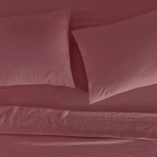 Juego De Sábanas Viasoft Washed Blush Qs Vianney Blush Liso