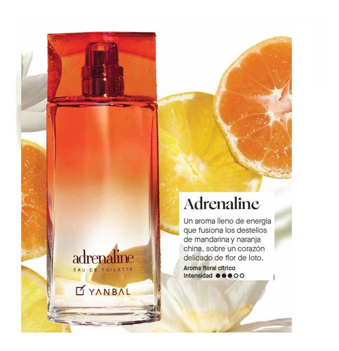 Perfume Adrenaline Mujer Yanbal Mandarina Naranja Flor Loto