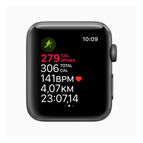 Imagem 4 de 6 de Apple Watch Series 3 (gps) - Caixa De Alumínio Cinza-espacial De 42 Mm - Pulseira Esportiva Preto
