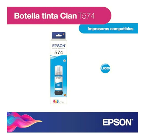 Epson Botella De Tinta Color Cyan Para L8050, Código