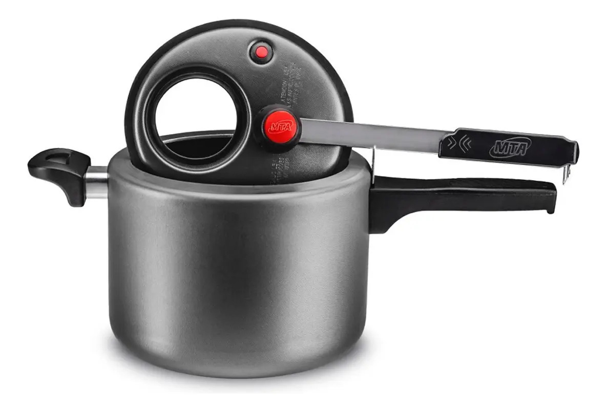 Panela de Pressão 4.5L Grafite MTA Antiaderente Visor Vidro
