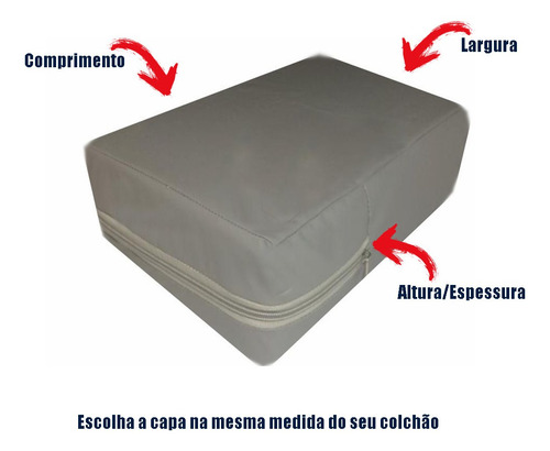 Imagem 5 de 10 de Capa Casal Impermeável Colchão Anti Alérgica Cinza