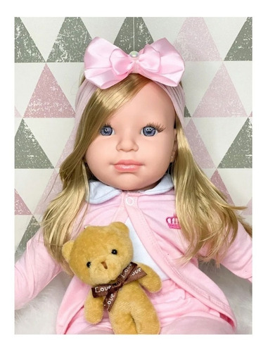 Boneca Bebê Reborn Com Mochilinha E Acessórios