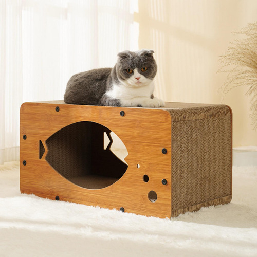 Caja Rascador Para Gatos, Cama De Salón, Cartón Corrugado,