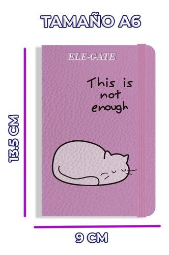 Cuaderno Agenda Compacto Rosa Hojas Rayas Acabado Suave Ele-Gate OFF.01.3