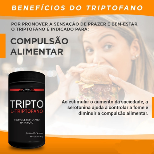 Triptofano Super Concentrado 860mg 60caps 5htp Serotonina
