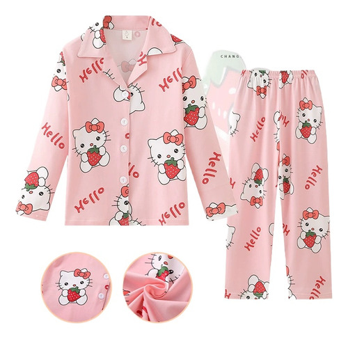 Pijama Hello Kitty Niños Lindo Traje Cómodo Suave Dulce