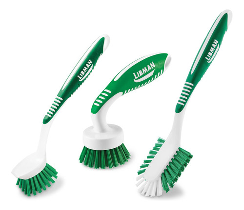 Libman Kit De Cepillos De Limpieza Verde Y Blanco, Juego De