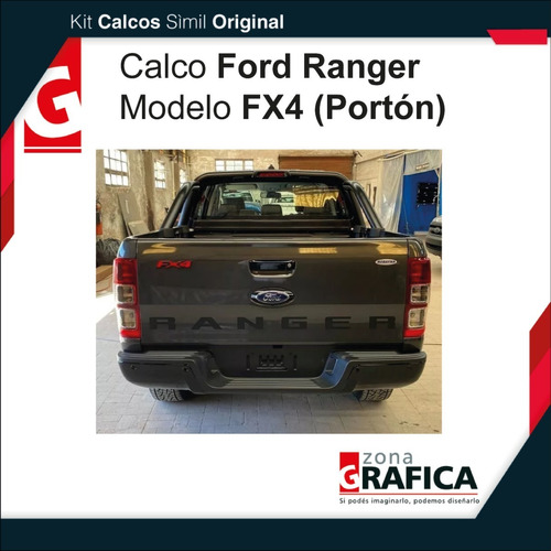 Calcos Portón Ford Ranger Fx4