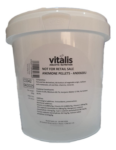 Alimento Para Anemonas Vitalis 600g Acuario Marino