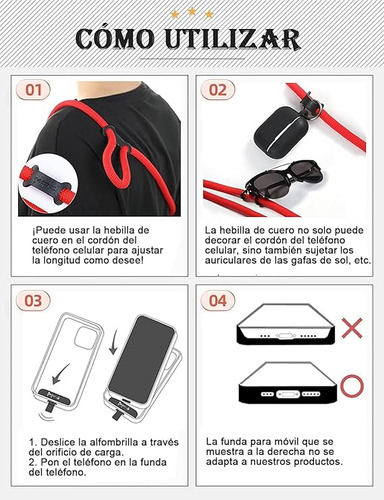 Practico Cordon Celular Correas Sujetadores Telefonos Manos