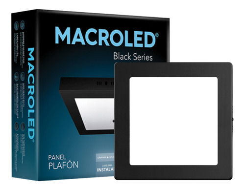 Panel Plafón Cuadrado Negro 24w Macroled - Cw
