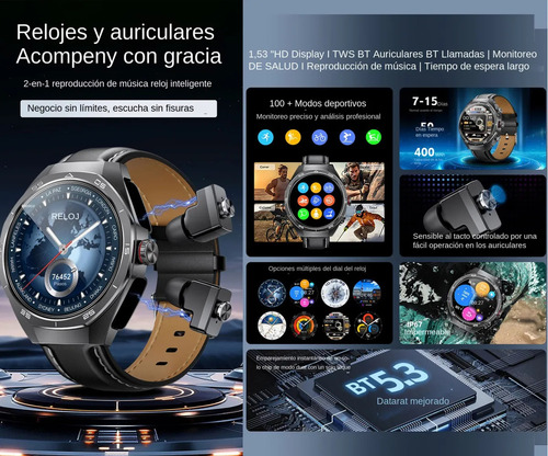 Nuevo Reloj Inteligente 2 En 1 Con Llamadas Bluetooth 2025