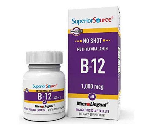 Vitamina B12 1000 Mcg Sublingual Superior Source 60 Tabletas