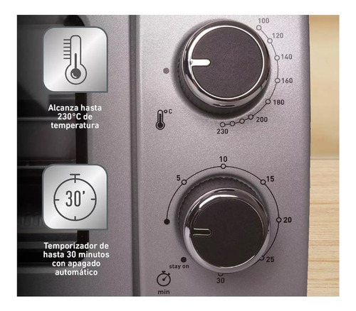 Horno Tostador 4 Reb 10 Lts Acero Inoxidable Tefal Of500emx