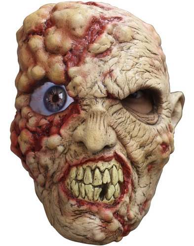 Máscara De Halloween Zombie Ojo Loco Látex Horror Color Beige